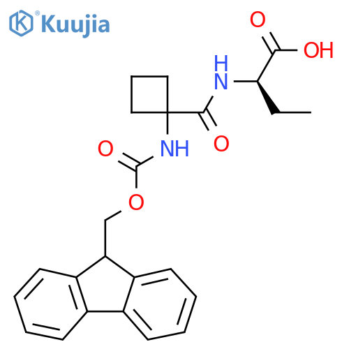 (2R)-2-{1-({(9H-fluoren-9-yl)methoxycarbonyl}amino)cyclobutylformamido}butanoic acid structure