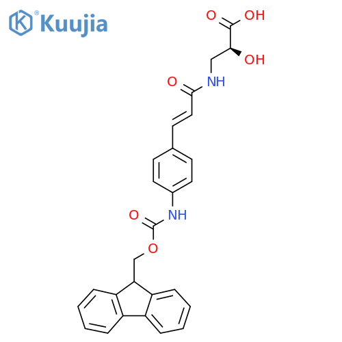 (2S)-3-{3-4-({(9H-fluoren-9-yl)methoxycarbonyl}amino)phenylprop-2-enamido}-2-hydroxypropanoic acid structure