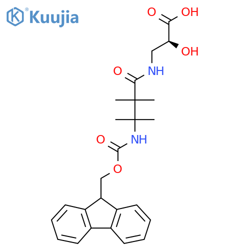 (2S)-3-3-({(9H-fluoren-9-yl)methoxycarbonyl}amino)-2,2,3-trimethylbutanamido-2-hydroxypropanoic acid structure