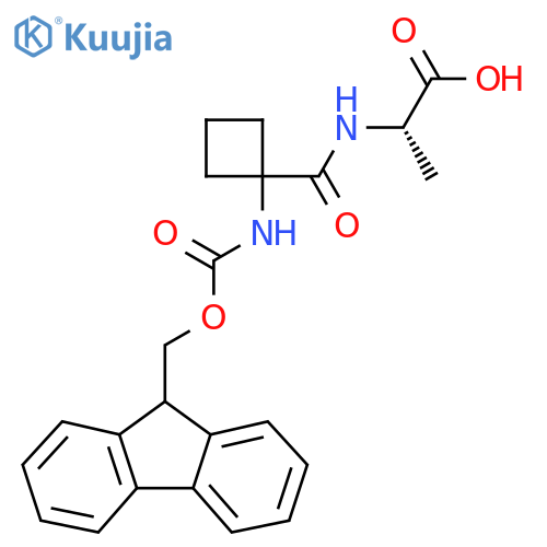 (2S)-2-{1-({(9H-fluoren-9-yl)methoxycarbonyl}amino)cyclobutylformamido}propanoic acid structure