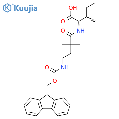 (2S,3S)-2-4-({(9H-fluoren-9-yl)methoxycarbonyl}amino)-2,2-dimethylbutanamido-3-methylpentanoic acid structure