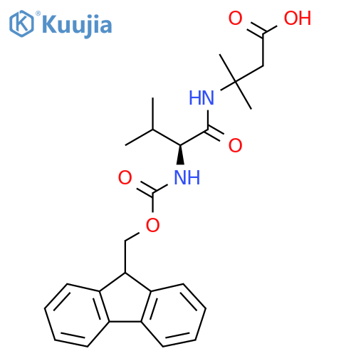3-(2S)-2-({(9H-fluoren-9-yl)methoxycarbonyl}amino)-3-methylbutanamido-3-methylbutanoic acid structure