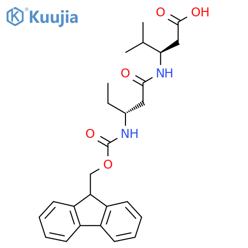 (3R)-3-(3R)-3-({(9H-fluoren-9-yl)methoxycarbonyl}amino)pentanamido-4-methylpentanoic acid structure