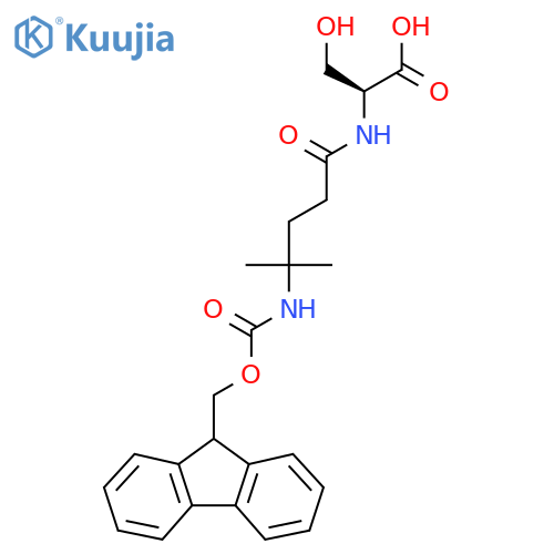 (2S)-2-4-({(9H-fluoren-9-yl)methoxycarbonyl}amino)-4-methylpentanamido-3-hydroxypropanoic acid structure
