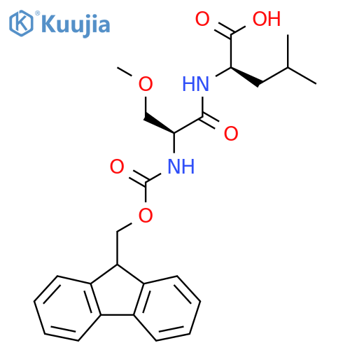 (2R)-2-(2S)-2-({(9H-fluoren-9-yl)methoxycarbonyl}amino)-3-methoxypropanamido-4-methylpentanoic acid structure