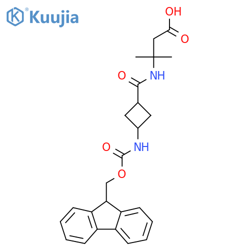3-methyl-3-{(1r,3r)-3-({(9H-fluoren-9-yl)methoxycarbonyl}amino)cyclobutylformamido}butanoic acid structure