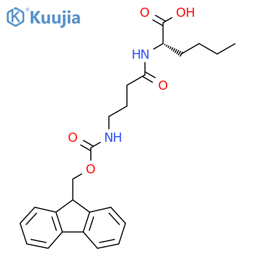 (2S)-2-4-({(9H-fluoren-9-yl)methoxycarbonyl}amino)butanamidohexanoic acid structure