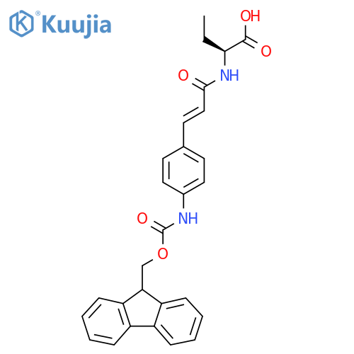 (2S)-2-{3-4-({(9H-fluoren-9-yl)methoxycarbonyl}amino)phenylprop-2-enamido}butanoic acid structure