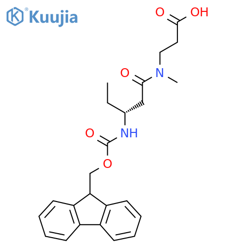 3-(3R)-3-({(9H-fluoren-9-yl)methoxycarbonyl}amino)-N-methylpentanamidopropanoic acid structure