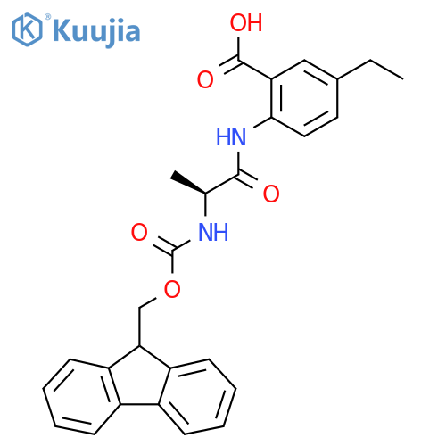 5-ethyl-2-(2S)-2-({(9H-fluoren-9-yl)methoxycarbonyl}amino)propanamidobenzoic acid structure