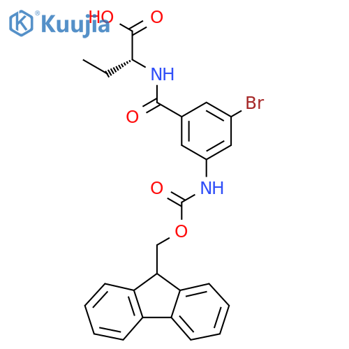 (2R)-2-{3-bromo-5-({(9H-fluoren-9-yl)methoxycarbonyl}amino)phenylformamido}butanoic acid structure