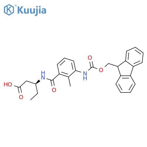 (3S)-3-{3-({(9H-fluoren-9-yl)methoxycarbonyl}amino)-2-methylphenylformamido}pentanoic acid structure