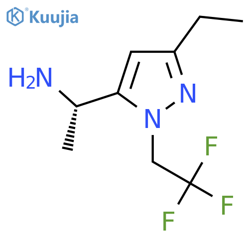 (1S)-1-3-ethyl-1-(2,2,2-trifluoroethyl)-1H-pyrazol-5-ylethan-1-amine structure