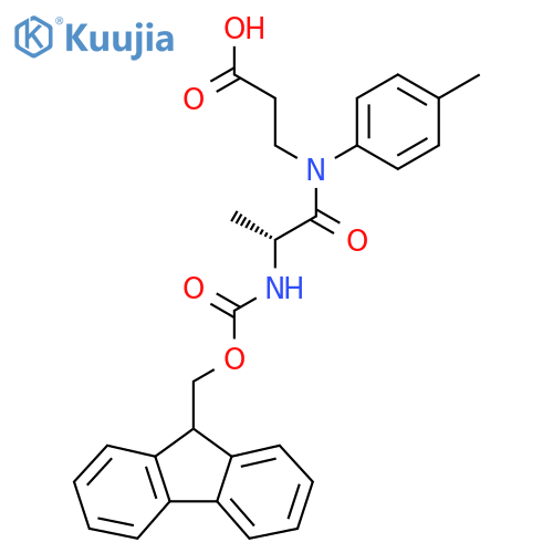 3-(2R)-2-({(9H-fluoren-9-yl)methoxycarbonyl}amino)-N-(4-methylphenyl)propanamidopropanoic acid structure