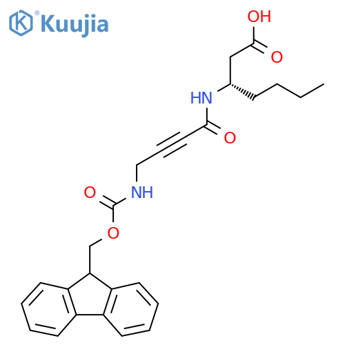 (3S)-3-4-({(9H-fluoren-9-yl)methoxycarbonyl}amino)but-2-ynamidoheptanoic acid structure