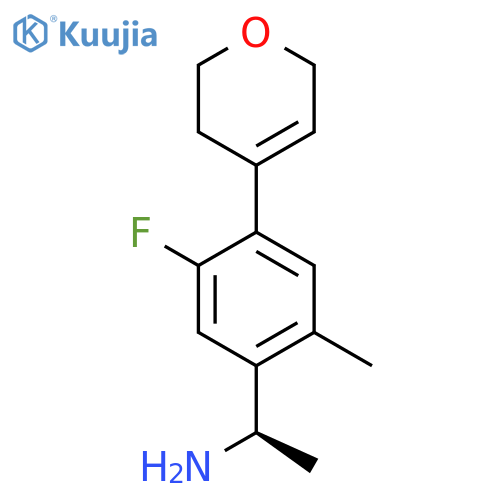 (1R)-1-4-(3,6-dihydro-2H-pyran-4-yl)-5-fluoro-2-methylphenylethan-1-amine structure