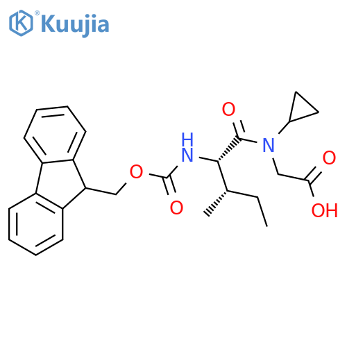 2-(2S,3S)-N-cyclopropyl-2-({(9H-fluoren-9-yl)methoxycarbonyl}amino)-3-methylpentanamidoacetic acid structure