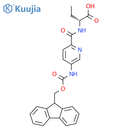 (2R)-2-{5-({(9H-fluoren-9-yl)methoxycarbonyl}amino)pyridin-2-ylformamido}butanoic acid structure