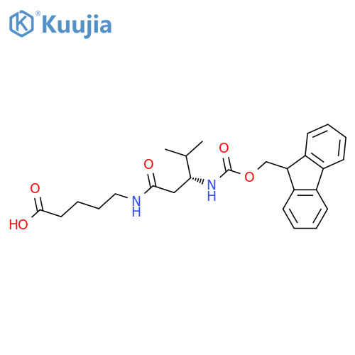 5-(3R)-3-({(9H-fluoren-9-yl)methoxycarbonyl}amino)-4-methylpentanamidopentanoic acid structure