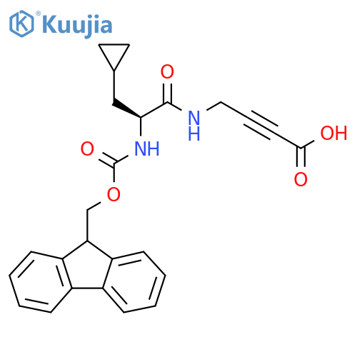 4-(2S)-3-cyclopropyl-2-({(9H-fluoren-9-yl)methoxycarbonyl}amino)propanamidobut-2-ynoic acid structure