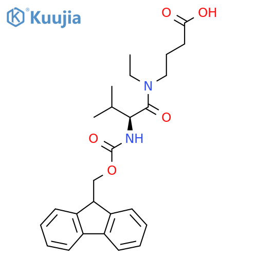 4-(2S)-N-ethyl-2-({(9H-fluoren-9-yl)methoxycarbonyl}amino)-3-methylbutanamidobutanoic acid structure