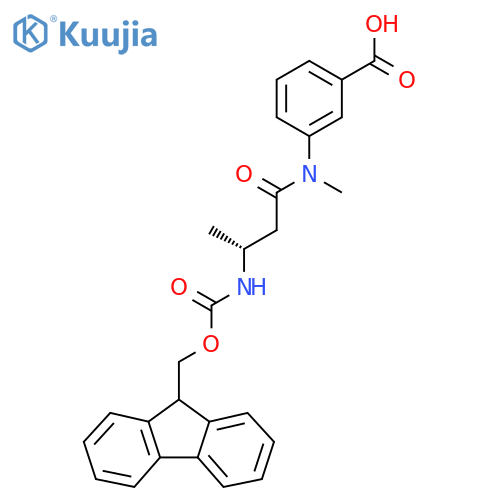 3-(3R)-3-({(9H-fluoren-9-yl)methoxycarbonyl}amino)-N-methylbutanamidobenzoic acid structure