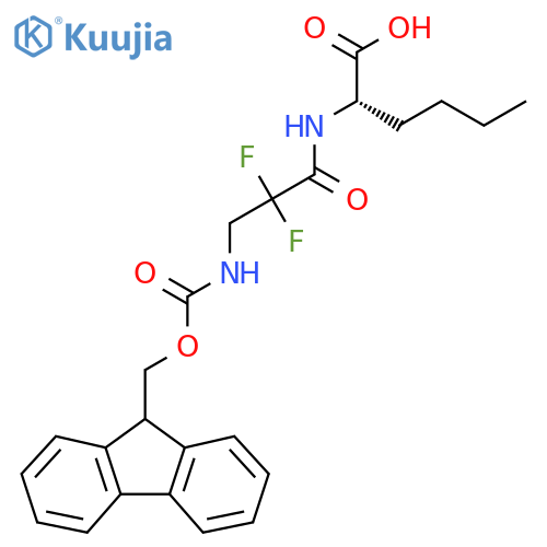 (2S)-2-3-({(9H-fluoren-9-yl)methoxycarbonyl}amino)-2,2-difluoropropanamidohexanoic acid structure