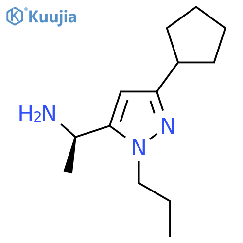 (1R)-1-(3-cyclopentyl-1-propyl-1H-pyrazol-5-yl)ethan-1-amine structure