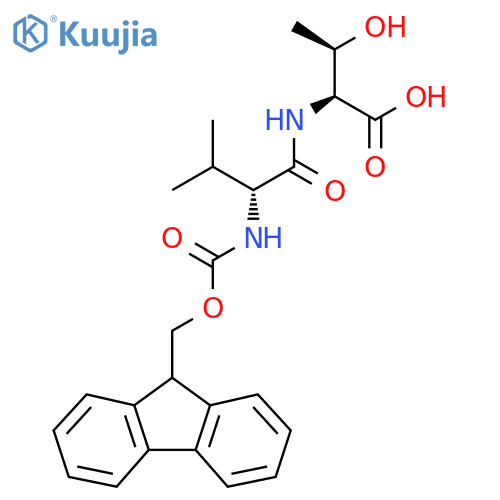 (2S,3R)-2-(2R)-2-({(9H-fluoren-9-yl)methoxycarbonyl}amino)-3-methylbutanamido-3-hydroxybutanoic acid structure