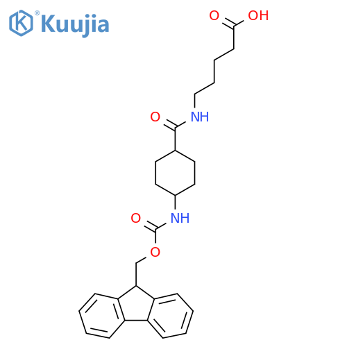 5-{(1s,4s)-4-({(9H-fluoren-9-yl)methoxycarbonyl}amino)cyclohexylformamido}pentanoic acid structure