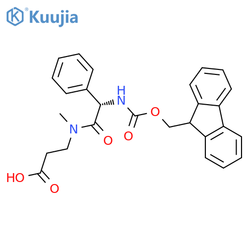 3-(2S)-2-({(9H-fluoren-9-yl)methoxycarbonyl}amino)-N-methyl-2-phenylacetamidopropanoic acid structure