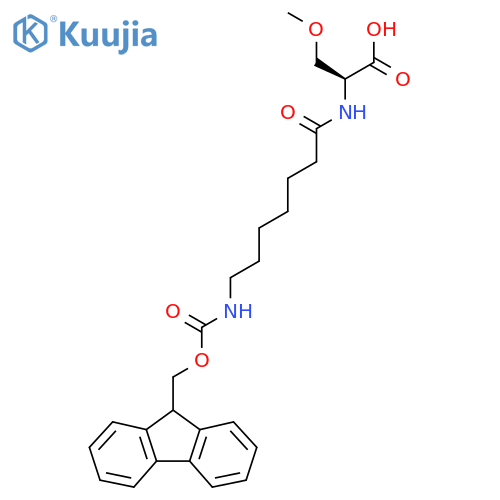 (2S)-2-7-({(9H-fluoren-9-yl)methoxycarbonyl}amino)heptanamido-3-methoxypropanoic acid structure