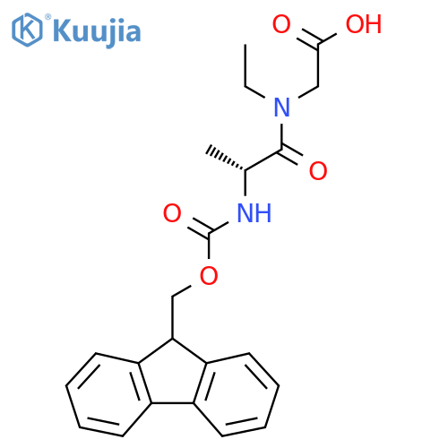 2-(2R)-N-ethyl-2-({(9H-fluoren-9-yl)methoxycarbonyl}amino)propanamidoacetic acid structure