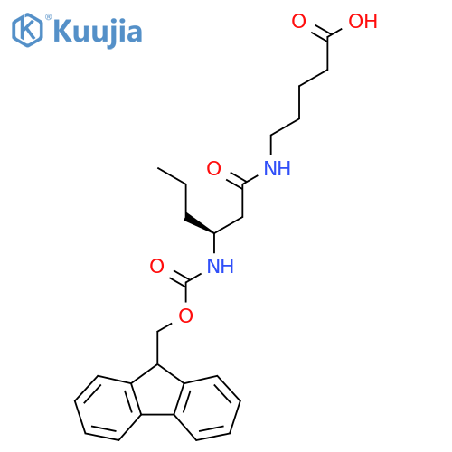5-(3S)-3-({(9H-fluoren-9-yl)methoxycarbonyl}amino)hexanamidopentanoic acid structure
