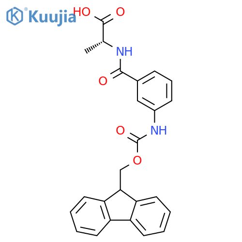 (2R)-2-{3-({(9H-fluoren-9-yl)methoxycarbonyl}amino)phenylformamido}propanoic acid structure