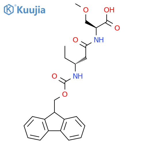 (2S)-2-(3R)-3-({(9H-fluoren-9-yl)methoxycarbonyl}amino)pentanamido-3-methoxypropanoic acid structure