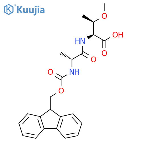 (2S,3R)-2-(2R)-2-({(9H-fluoren-9-yl)methoxycarbonyl}amino)propanamido-3-methoxybutanoic acid structure