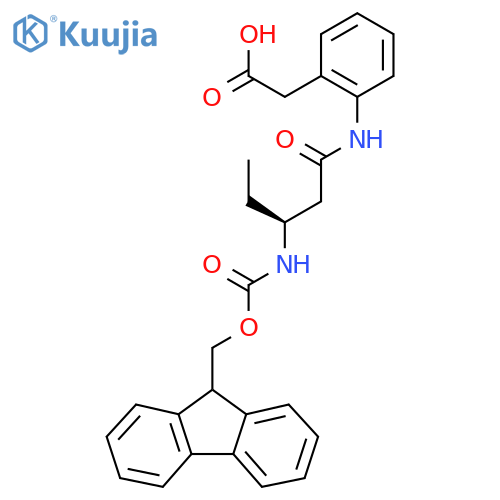 2-{2-[(3S)-3-({[(9H-fluoren-9-yl)methoxy]carbonyl}amino)pentanamido]phenyl}acetic acid structure