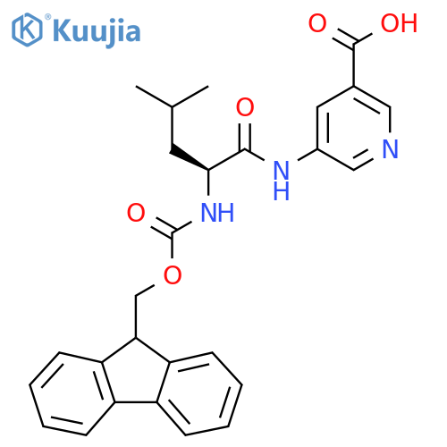 5-(2S)-2-({(9H-fluoren-9-yl)methoxycarbonyl}amino)-4-methylpentanamidopyridine-3-carboxylic acid structure