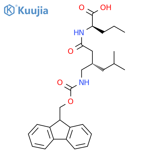 (2R)-2-(3S)-3-({(9H-fluoren-9-yl)methoxycarbonyl}amino)methyl-5-methylhexanamidopentanoic acid structure