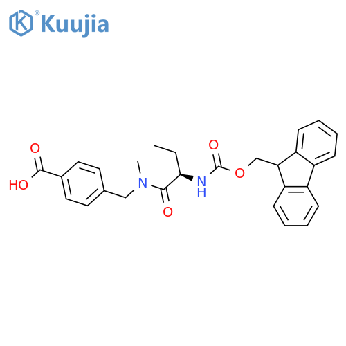 4-{(2R)-2-({(9H-fluoren-9-yl)methoxycarbonyl}amino)-N-methylbutanamidomethyl}benzoic acid structure