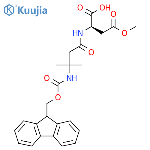 (2R)-2-3-({(9H-fluoren-9-yl)methoxycarbonyl}amino)-3-methylbutanamido-4-methoxy-4-oxobutanoic acid structure