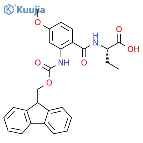(2S)-2-{2-({(9H-fluoren-9-yl)methoxycarbonyl}amino)-4-methoxyphenylformamido}butanoic acid structure