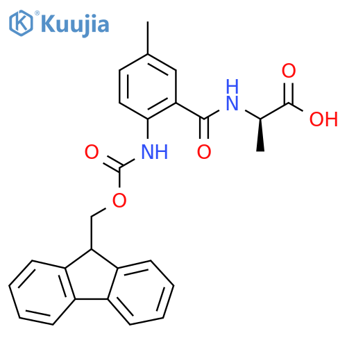 (2R)-2-{2-({(9H-fluoren-9-yl)methoxycarbonyl}amino)-5-methylphenylformamido}propanoic acid structure