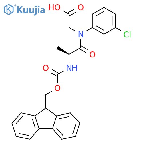 2-(2S)-N-(3-chlorophenyl)-2-({(9H-fluoren-9-yl)methoxycarbonyl}amino)propanamidoacetic acid structure