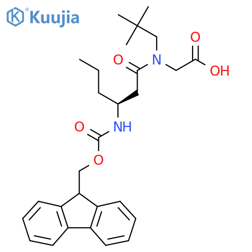 2-(3S)-N-(2,2-dimethylpropyl)-3-({(9H-fluoren-9-yl)methoxycarbonyl}amino)hexanamidoacetic acid structure