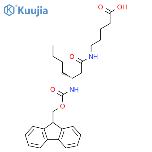 5-(3R)-3-({(9H-fluoren-9-yl)methoxycarbonyl}amino)heptanamidopentanoic acid structure