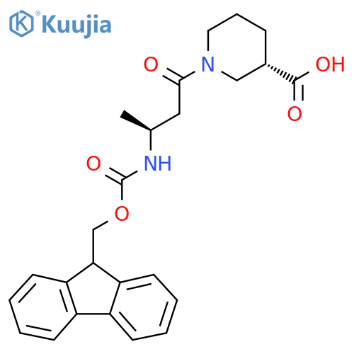 (3S)-1-(3S)-3-({(9H-fluoren-9-yl)methoxycarbonyl}amino)butanoylpiperidine-3-carboxylic acid structure