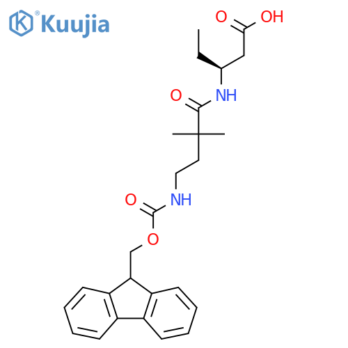(3S)-3-4-({(9H-fluoren-9-yl)methoxycarbonyl}amino)-2,2-dimethylbutanamidopentanoic acid structure
