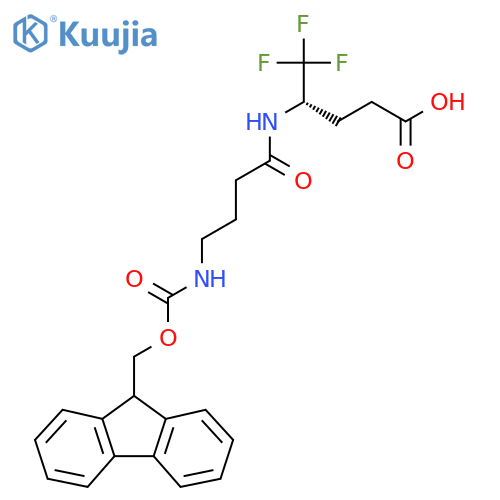 (4S)-4-4-({(9H-fluoren-9-yl)methoxycarbonyl}amino)butanamido-5,5,5-trifluoropentanoic acid structure